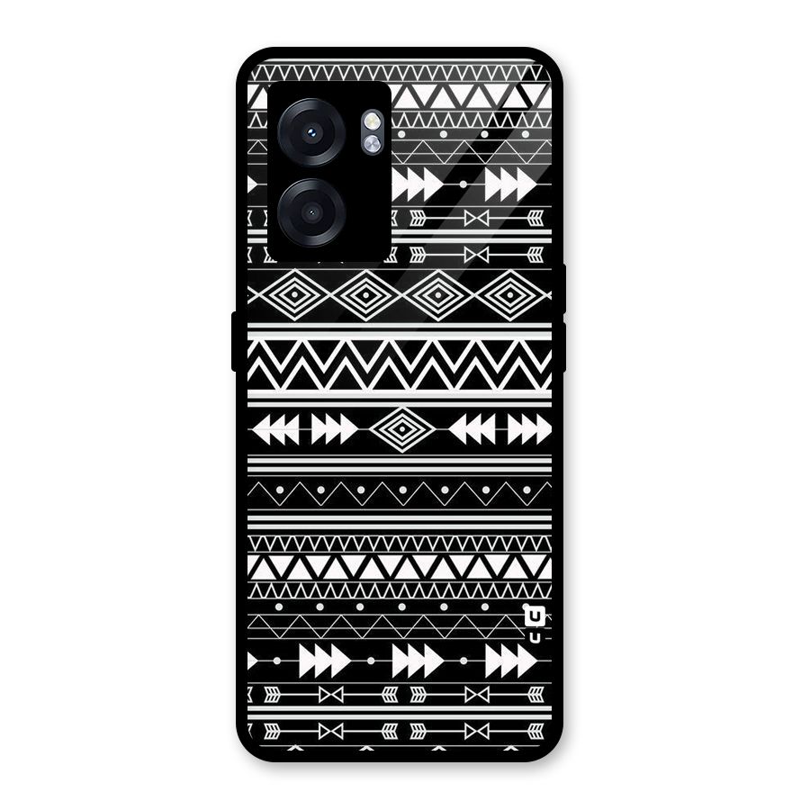 Black Aztec Creativity Glass Back Case for Realme Narzo 50 5G