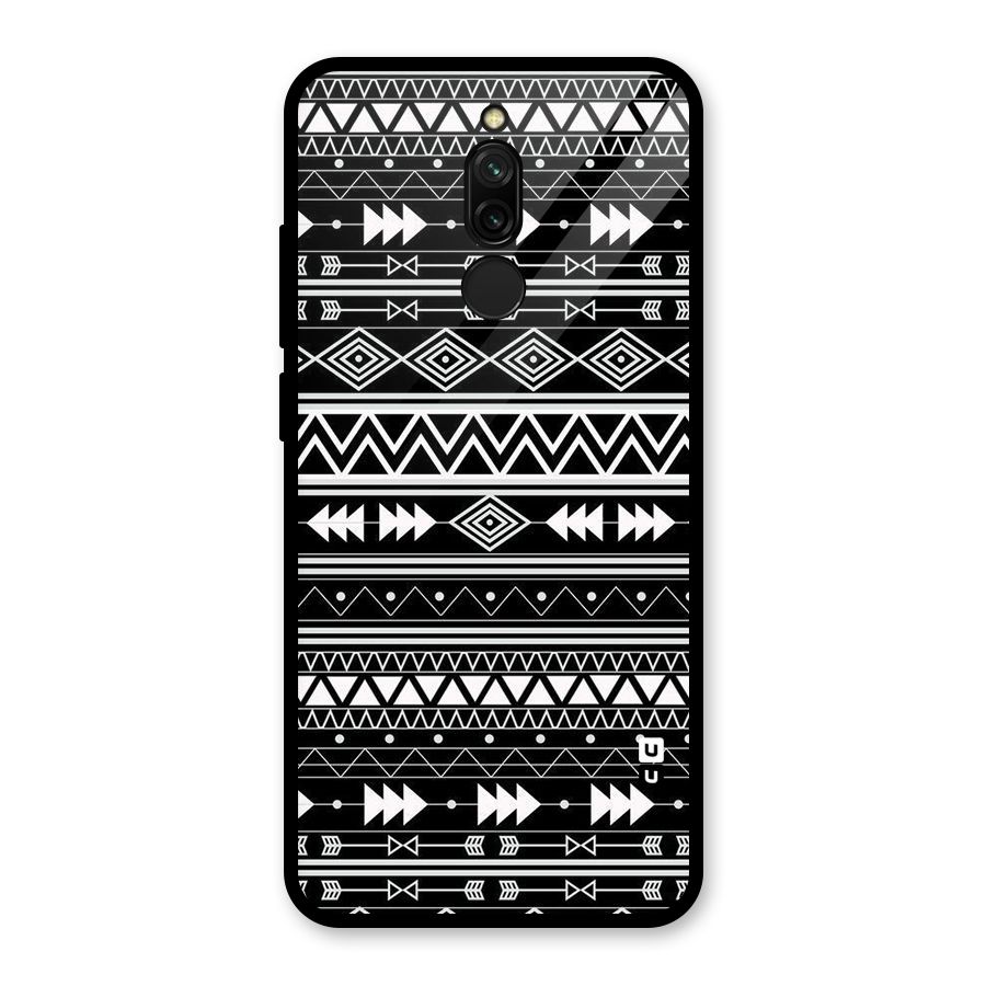 Black Aztec Creativity Glass Back Case for Redmi 8