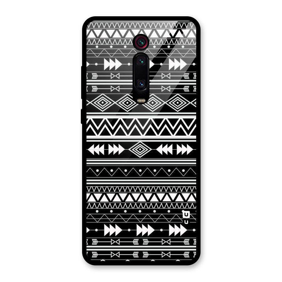 Black Aztec Creativity Glass Back Case for Redmi K20 Pro