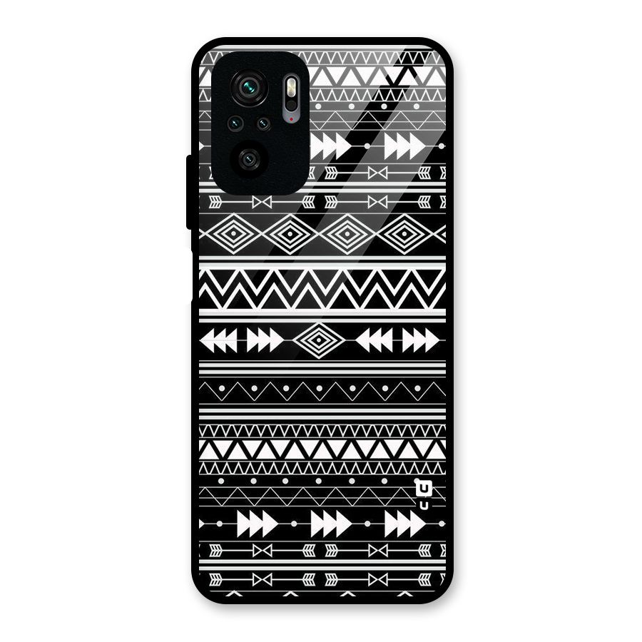 Black Aztec Creativity Glass Back Case for Redmi Note 10S