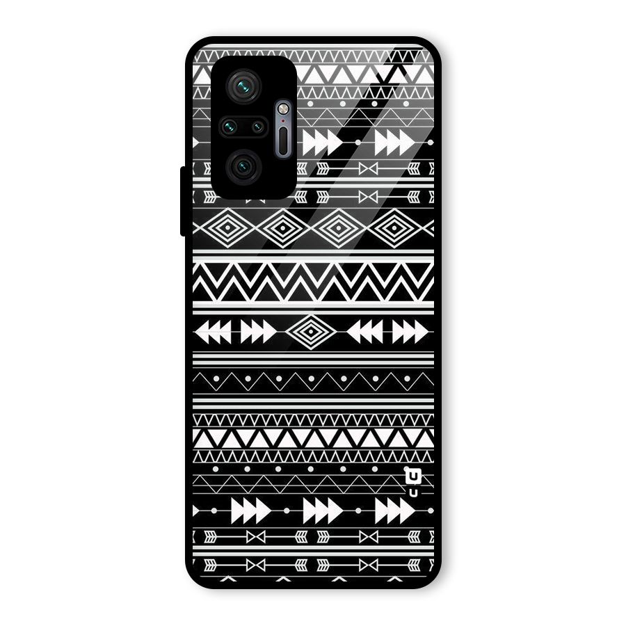 Black Aztec Creativity Glass Back Case for Redmi Note 10 Pro