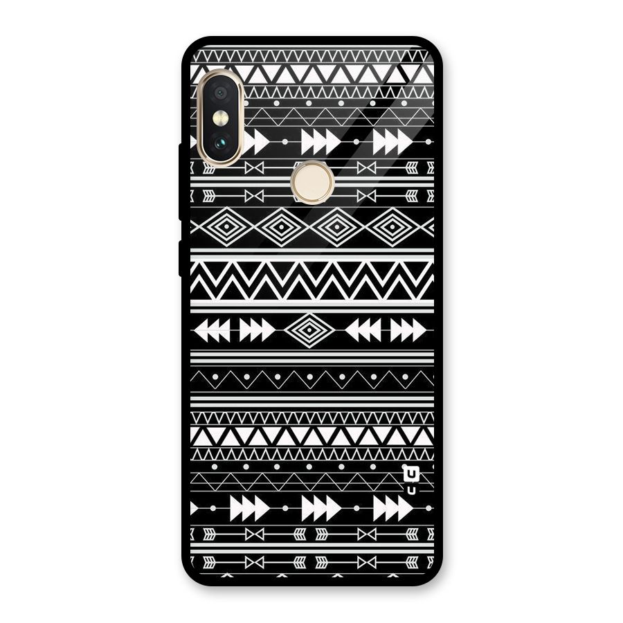 Black Aztec Creativity Glass Back Case for Redmi Note 5 Pro