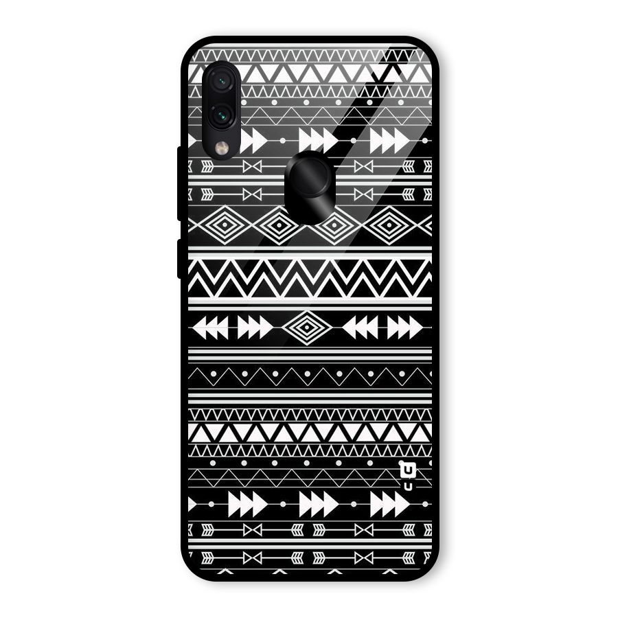 Black Aztec Creativity Glass Back Case for Redmi Note 7