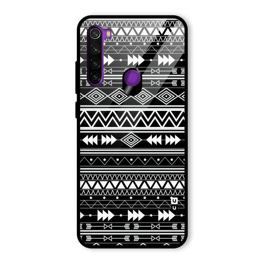Black Aztec Creativity Glass Back Case for Redmi Note 8