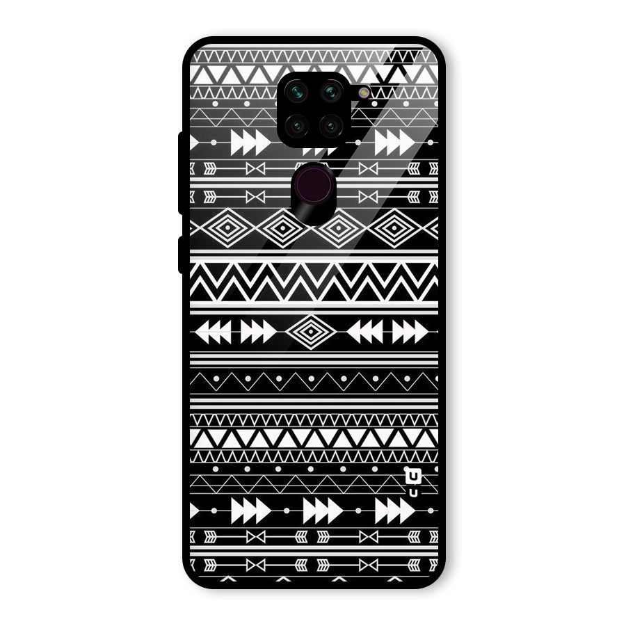 Black Aztec Creativity Glass Back Case for Redmi Note 9
