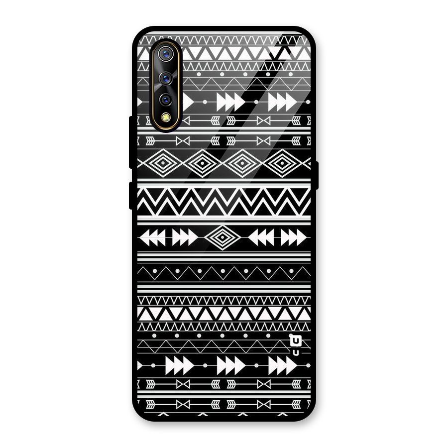 Black Aztec Creativity Glass Back Case for Vivo S1