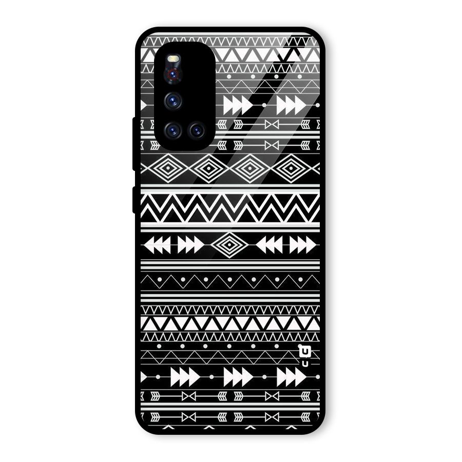 Black Aztec Creativity Glass Back Case for Vivo V19
