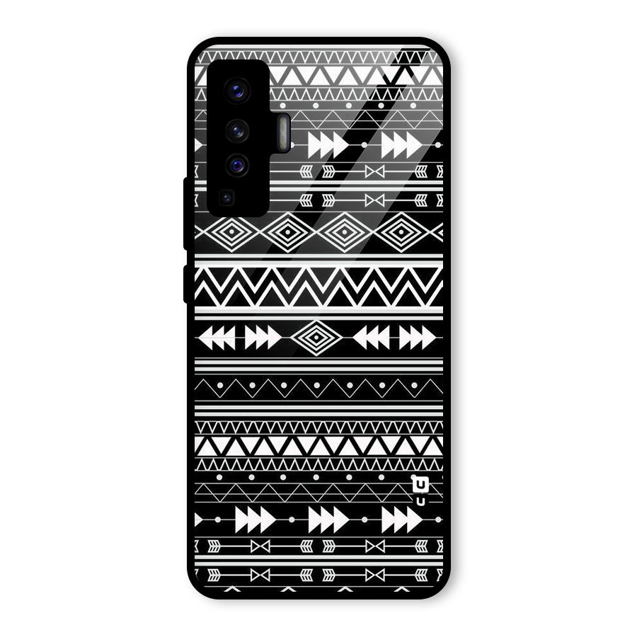 Black Aztec Creativity Glass Back Case for Vivo X50