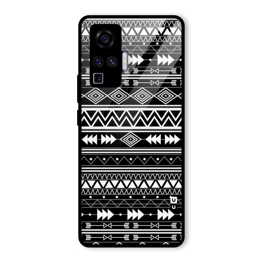 Black Aztec Creativity Glass Back Case for Vivo X50 Pro