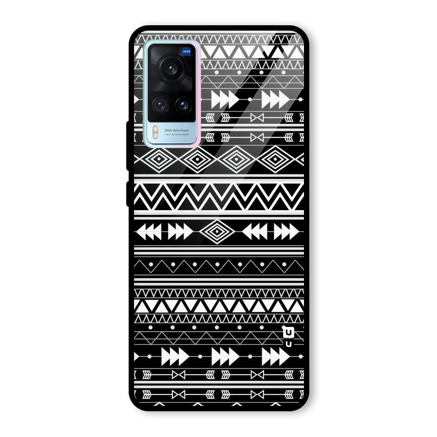 Black Aztec Creativity Glass Back Case for Vivo X60