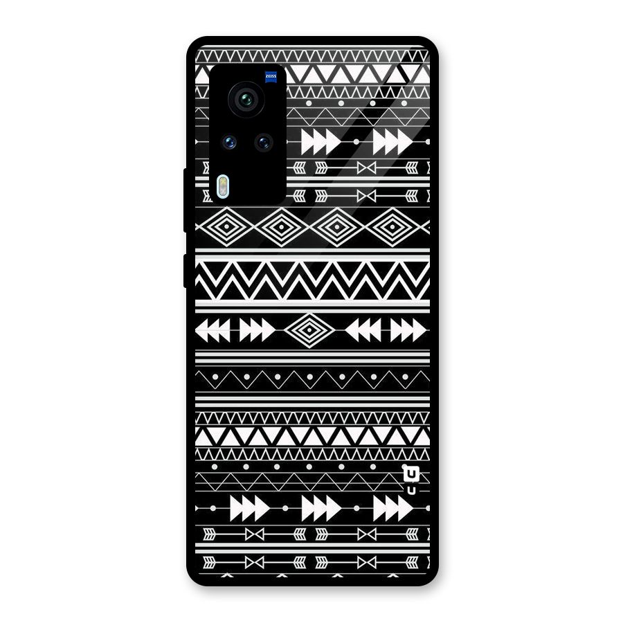 Black Aztec Creativity Glass Back Case for Vivo X60 Pro