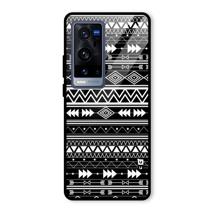 Black Aztec Creativity Glass Back Case for Vivo X60 Pro Plus
