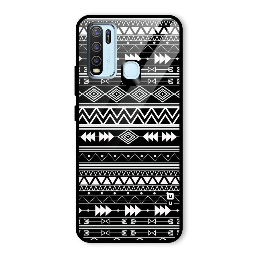 Black Aztec Creativity Glass Back Case for Vivo Y50