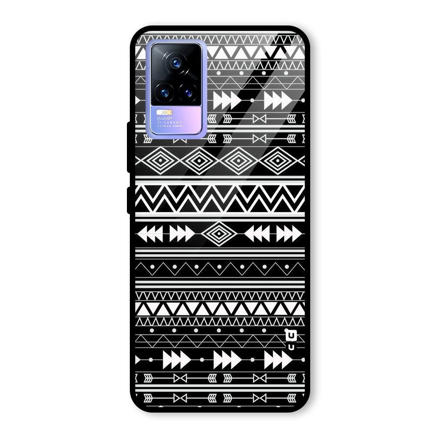 Black Aztec Creativity Glass Back Case for Vivo Y73