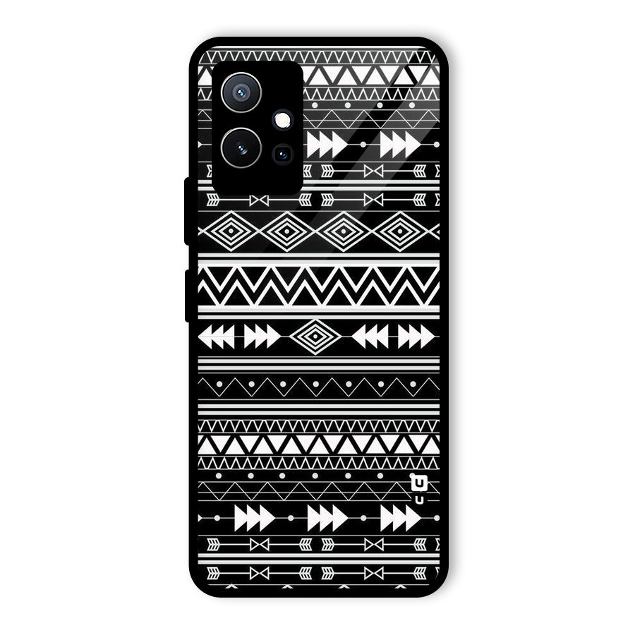 Black Aztec Creativity Glass Back Case for Vivo Y75 5G