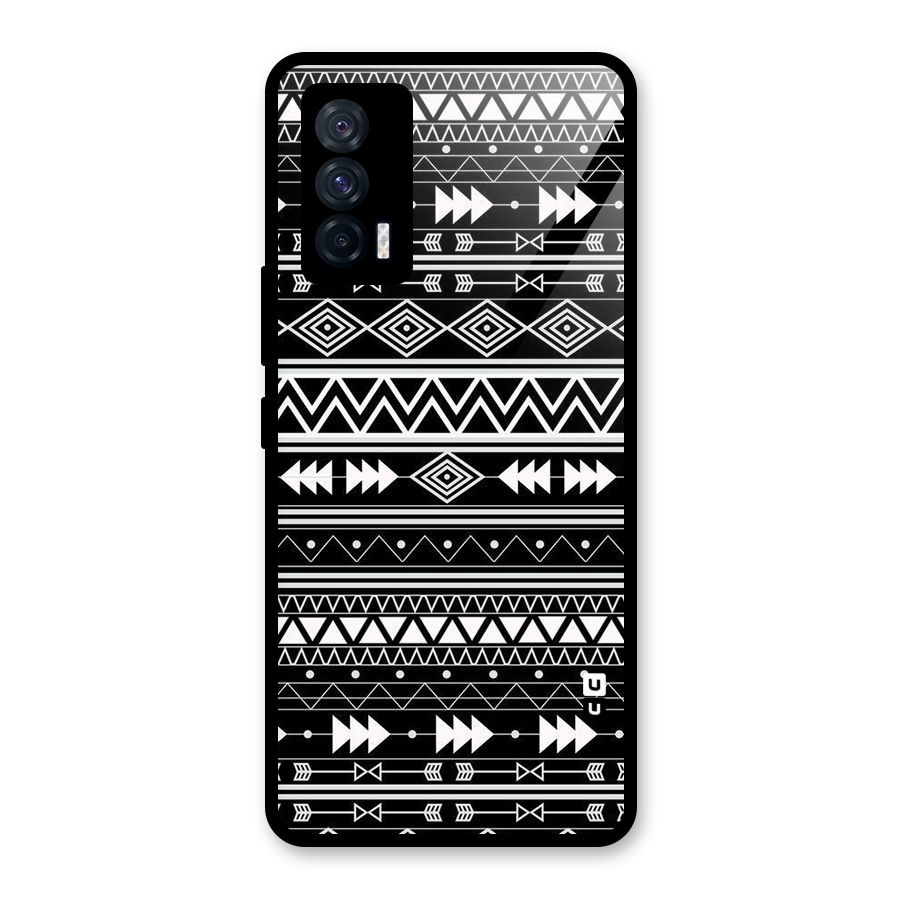 Black Aztec Creativity Glass Back Case for Vivo iQOO 7 5G