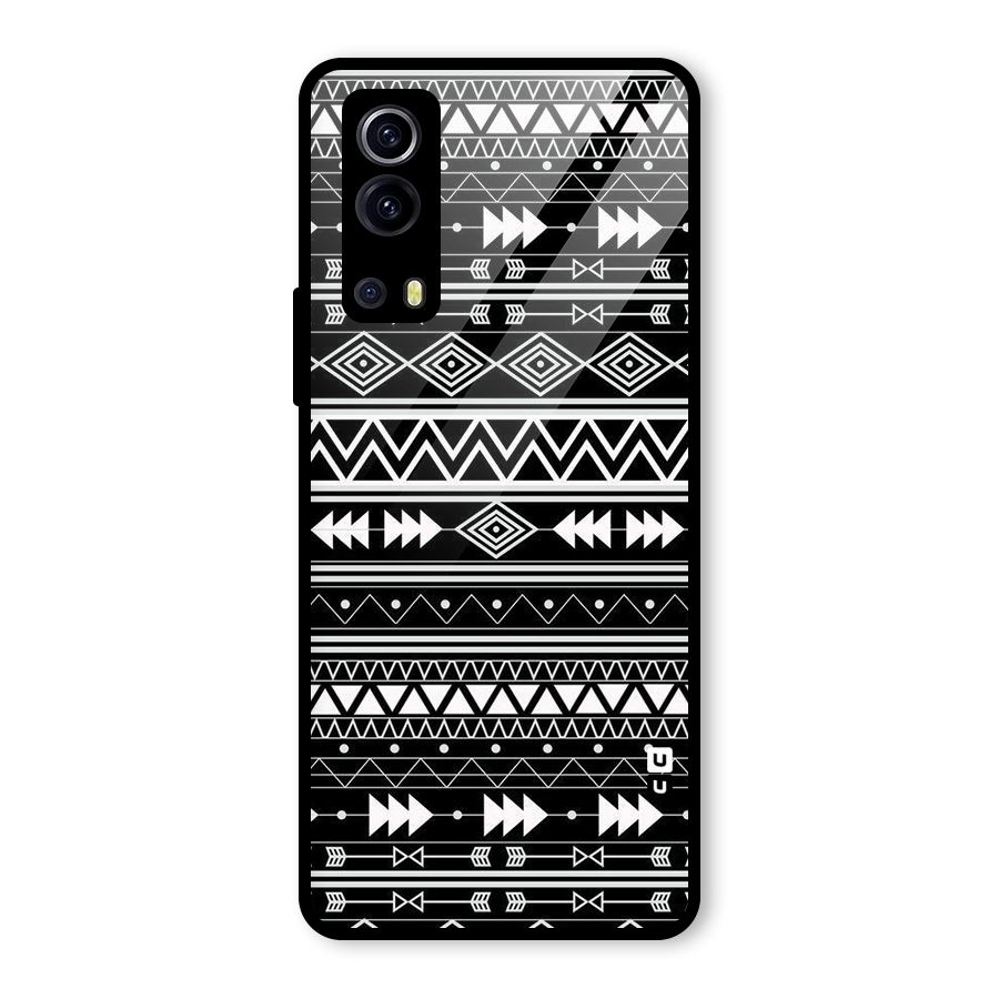 Black Aztec Creativity Glass Back Case for Vivo iQOO Z3
