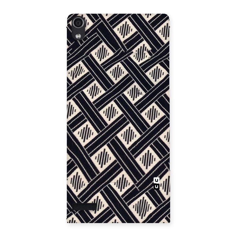 Black Beige Criscros Back Case for Ascend P6