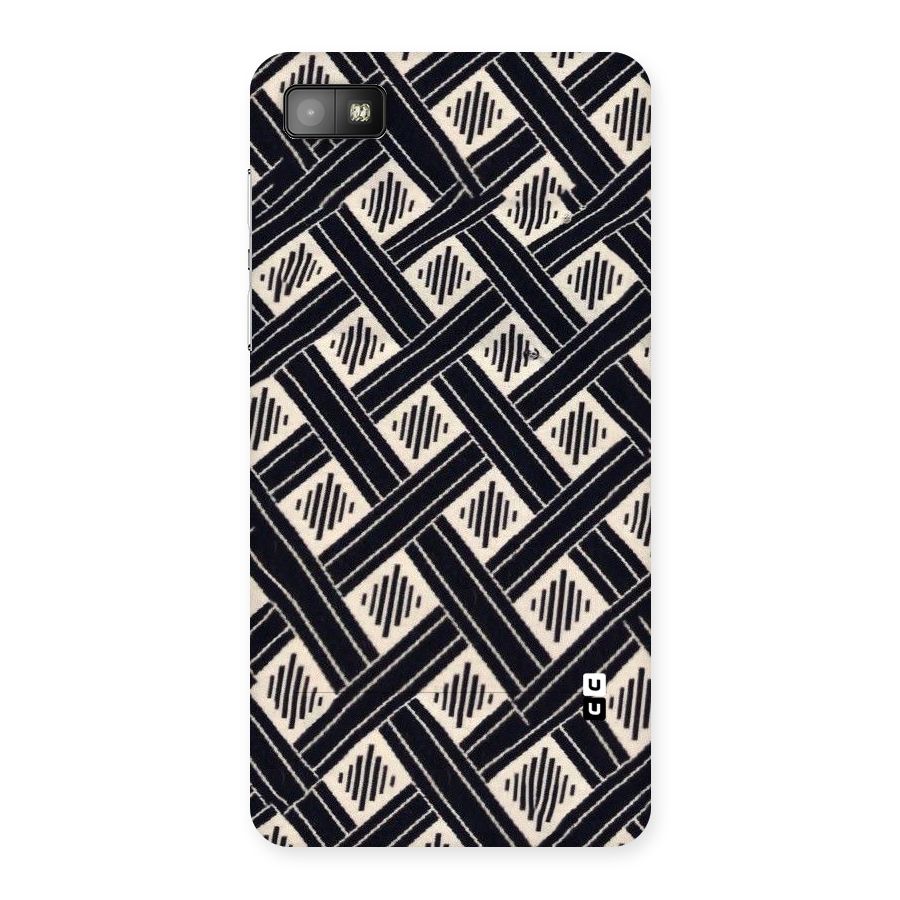 Black Beige Criscros Back Case for Blackberry Z10