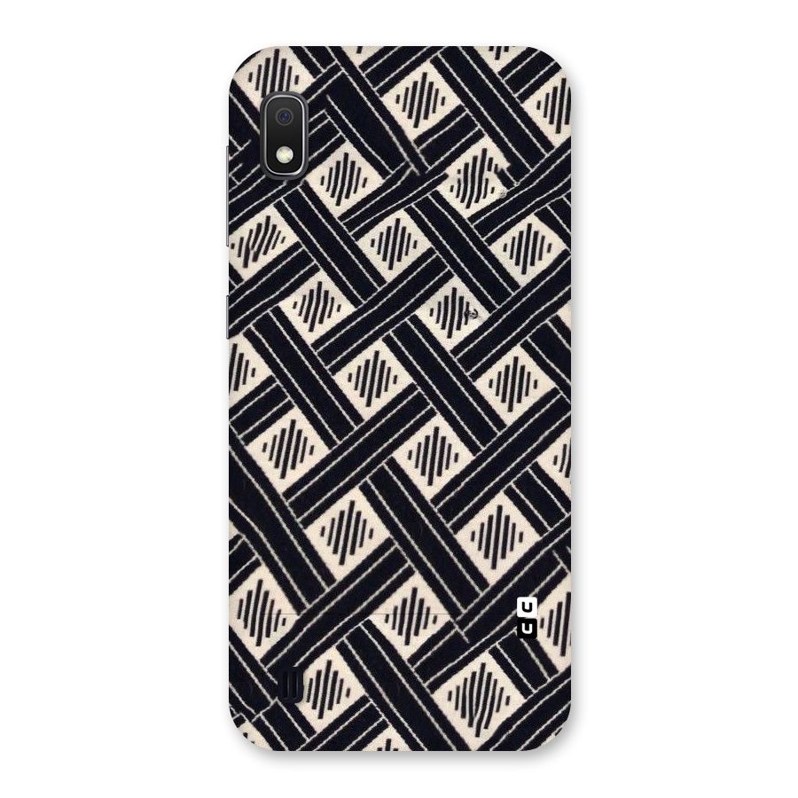 Black Beige Criscros Back Case for Galaxy A10