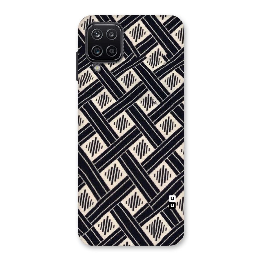 Black Beige Criscros Back Case for Galaxy A12