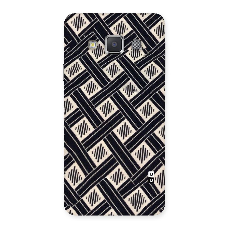 Black Beige Criscros Back Case for Galaxy A3