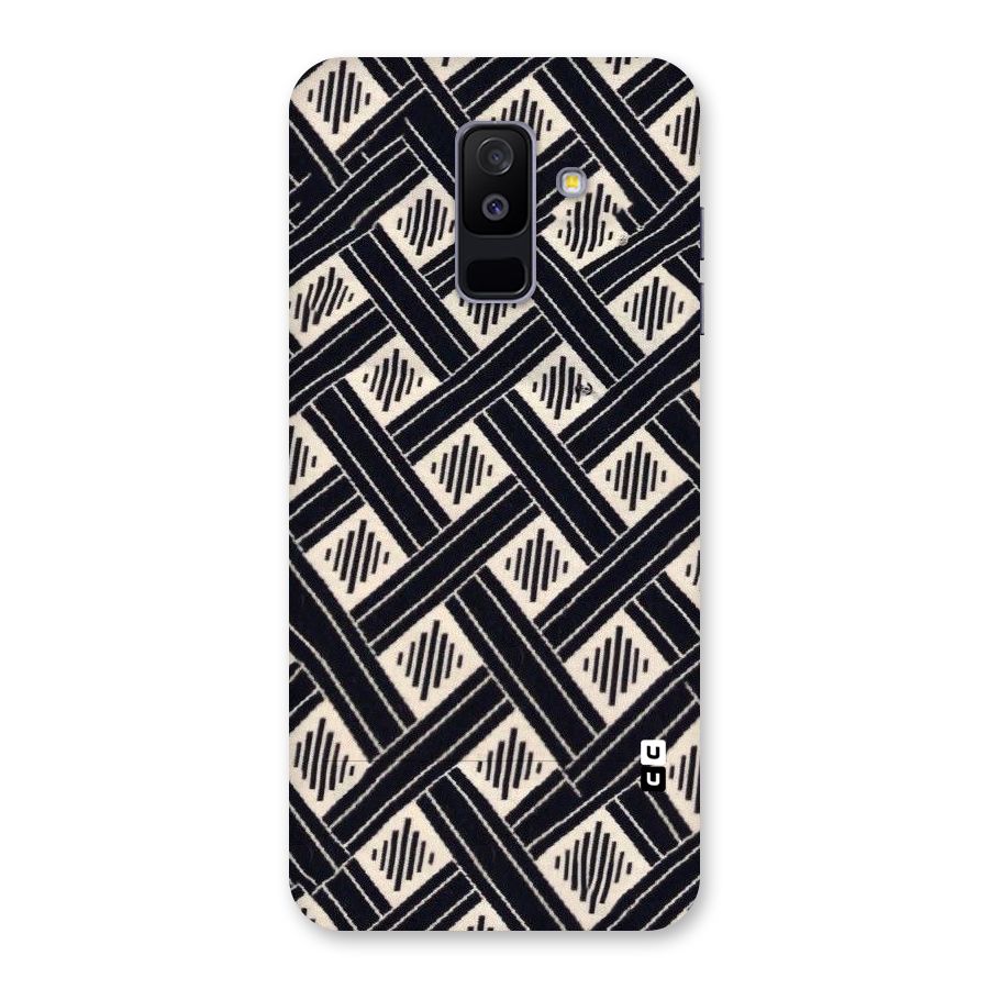 Black Beige Criscros Back Case for Galaxy A6 Plus