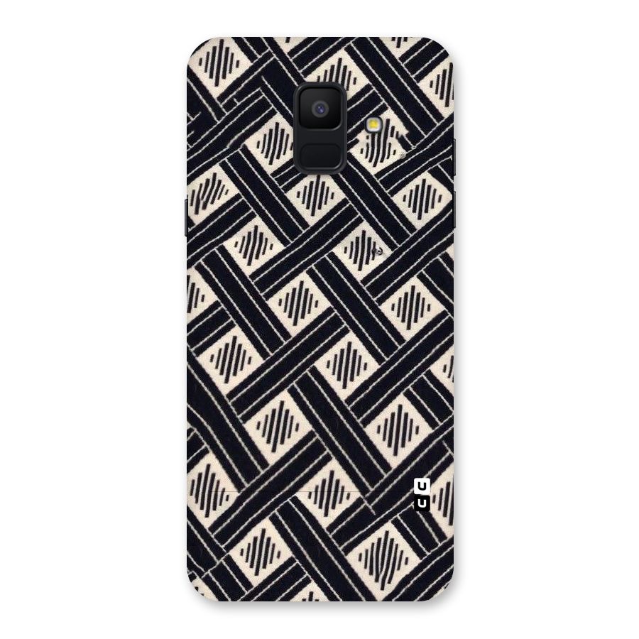 Black Beige Criscros Back Case for Galaxy A6 (2018)