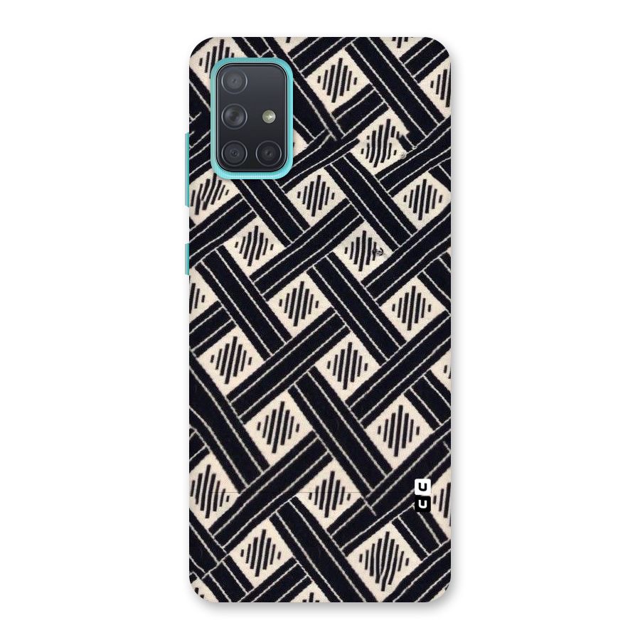 Black Beige Criscros Back Case for Galaxy A71