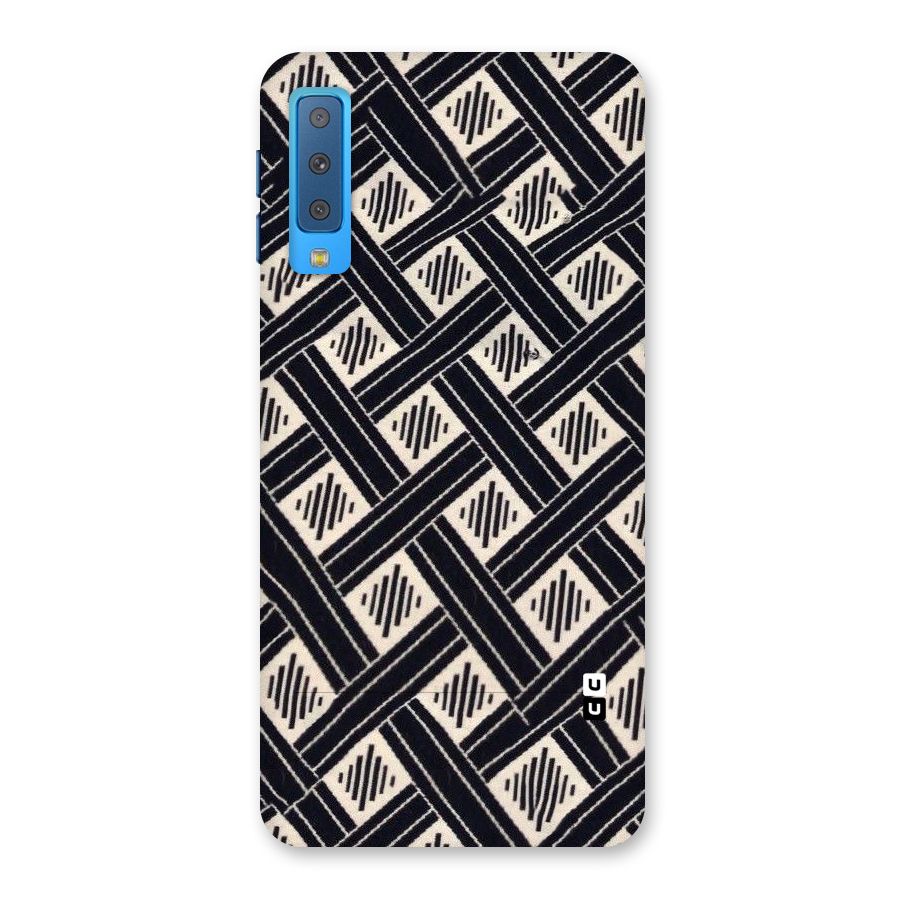 Black Beige Criscros Back Case for Galaxy A7 (2018)