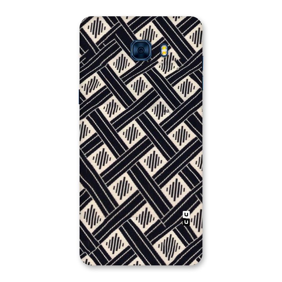 Black Beige Criscros Back Case for Galaxy C7 Pro