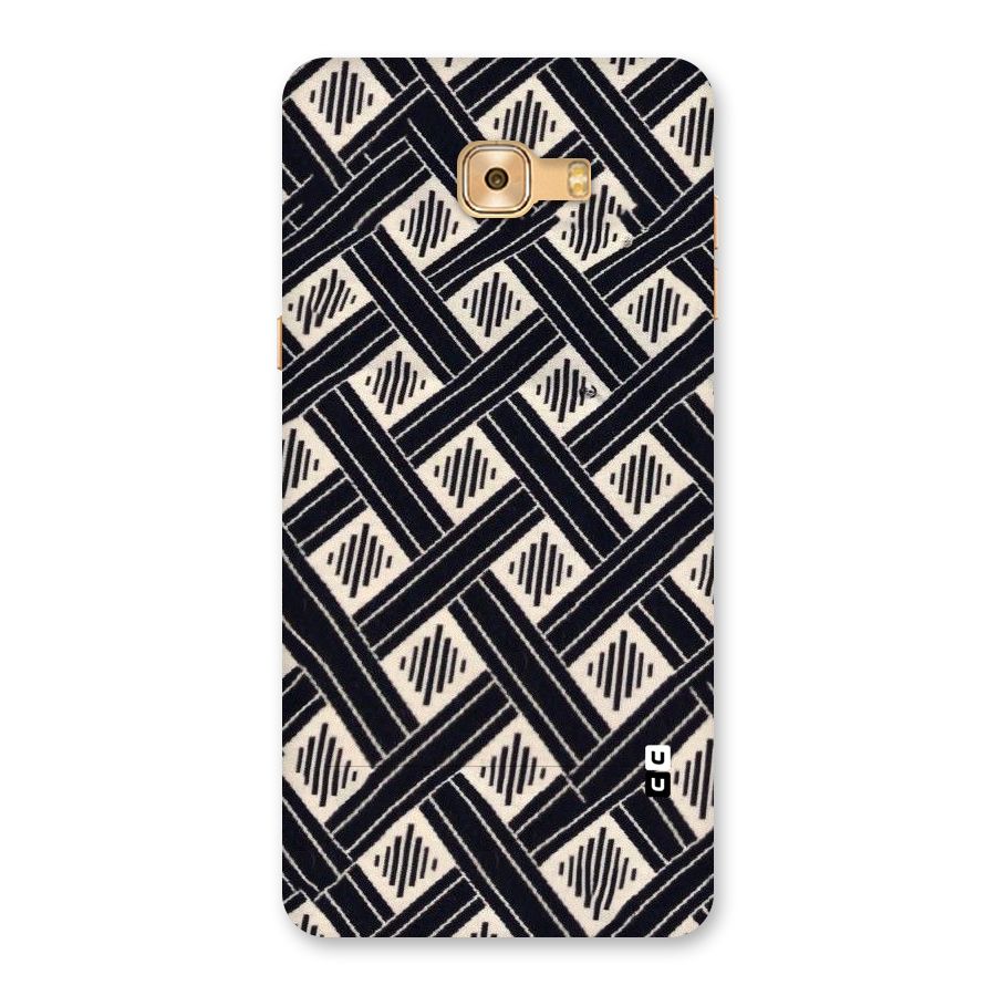 Black Beige Criscros Back Case for Galaxy C9 Pro