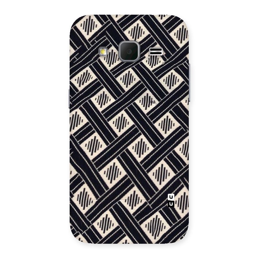 Black Beige Criscros Back Case for Galaxy Core Prime