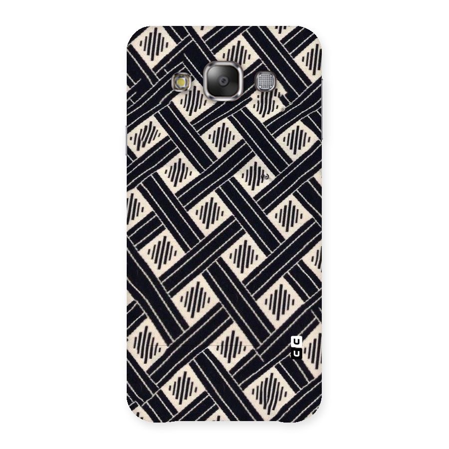 Black Beige Criscros Back Case for Galaxy E7