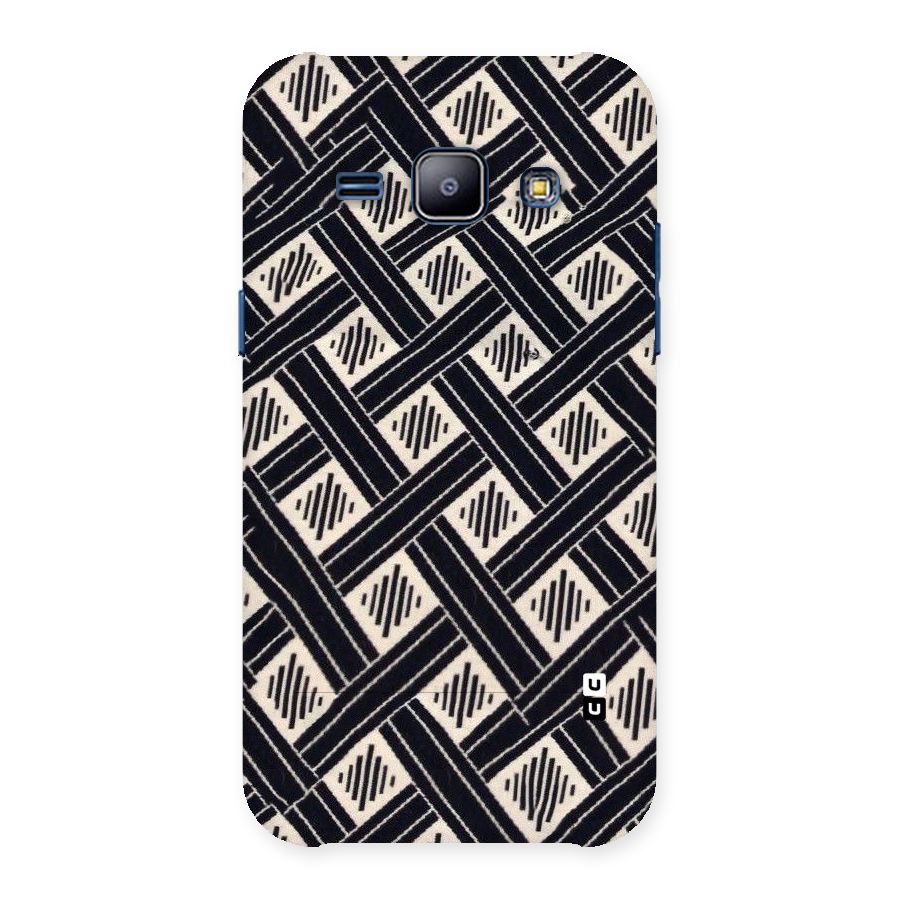Black Beige Criscros Back Case for Galaxy J1