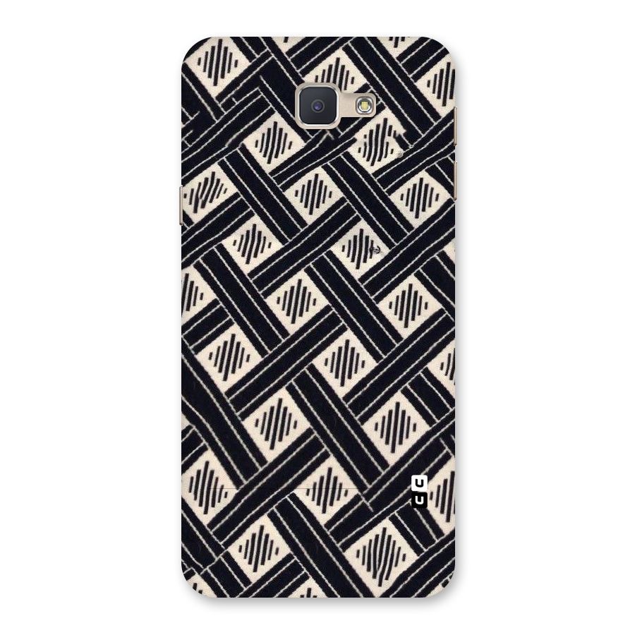 Black Beige Criscros Back Case for Galaxy J5 Prime