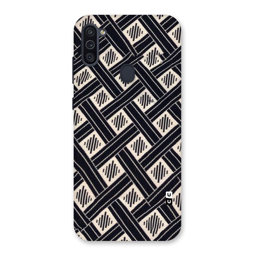 Black Beige Criscros Back Case for Galaxy M11