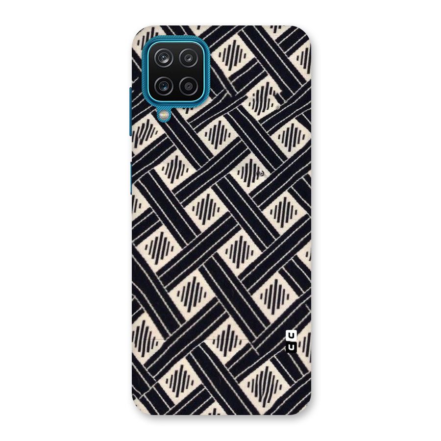 Black Beige Criscros Back Case for Galaxy M12