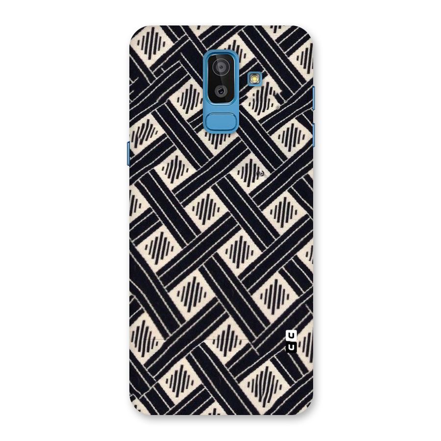 Black Beige Criscros Back Case for Galaxy On8 (2018)