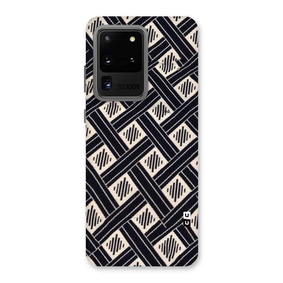 Black Beige Criscros Back Case for Galaxy S20 Ultra