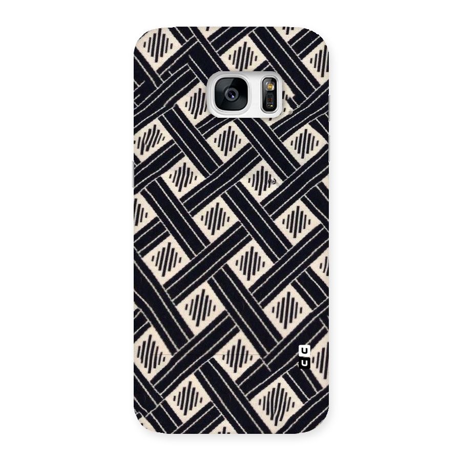 Black Beige Criscros Back Case for Galaxy S7 Edge