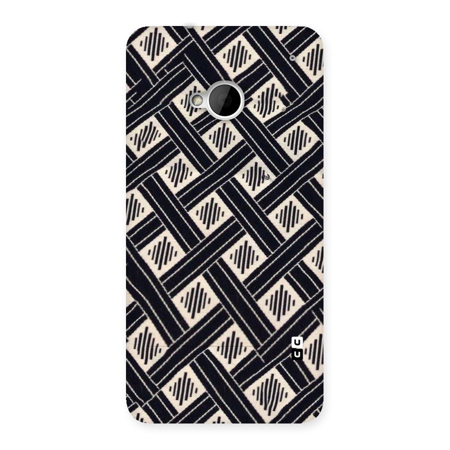 Black Beige Criscros Back Case for HTC One M7