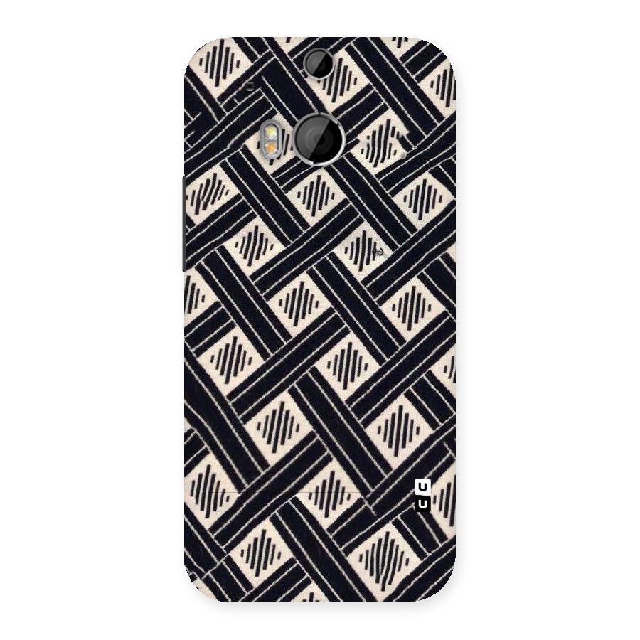 Black Beige Criscros Back Case for HTC One M8