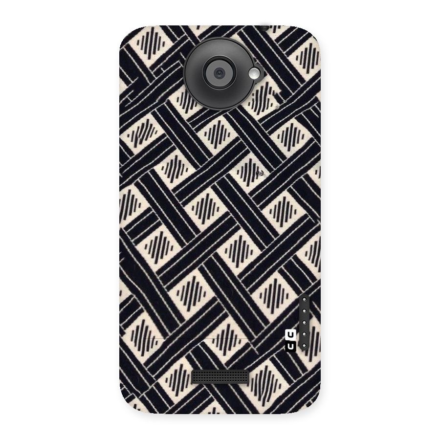 Black Beige Criscros Back Case for HTC One X