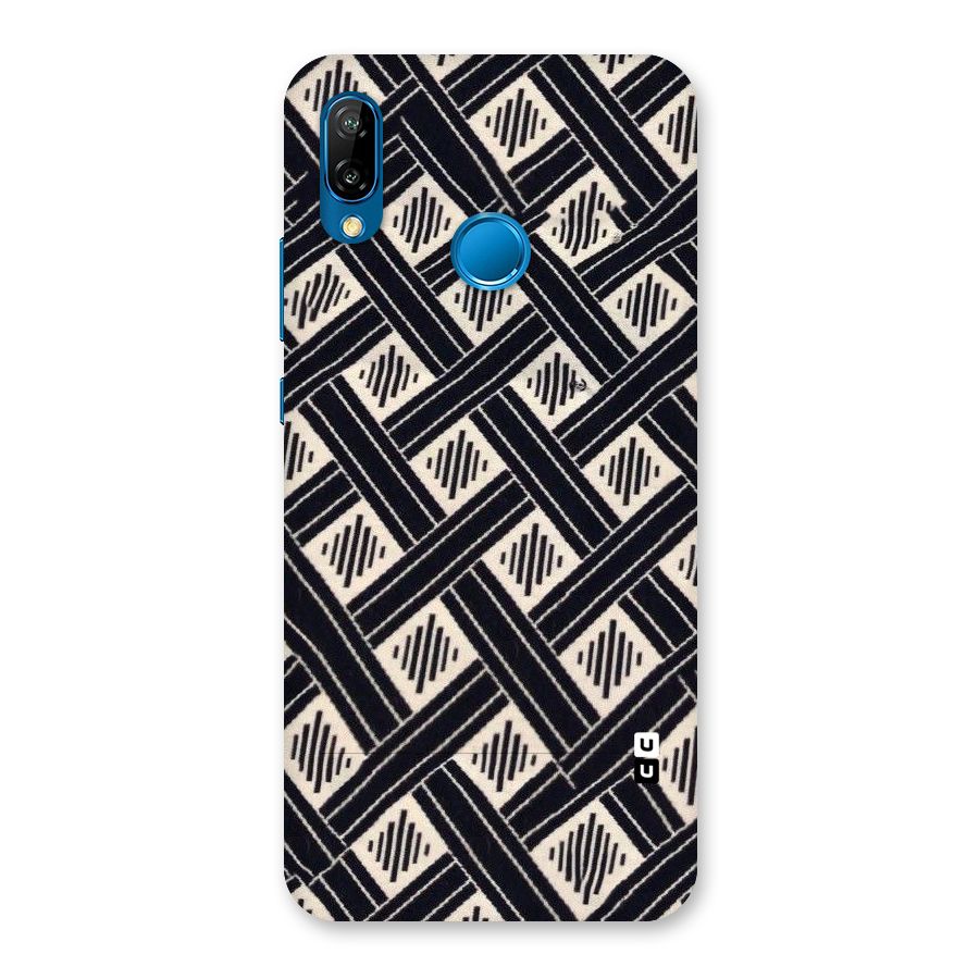 Black Beige Criscros Back Case for Huawei P20 Lite
