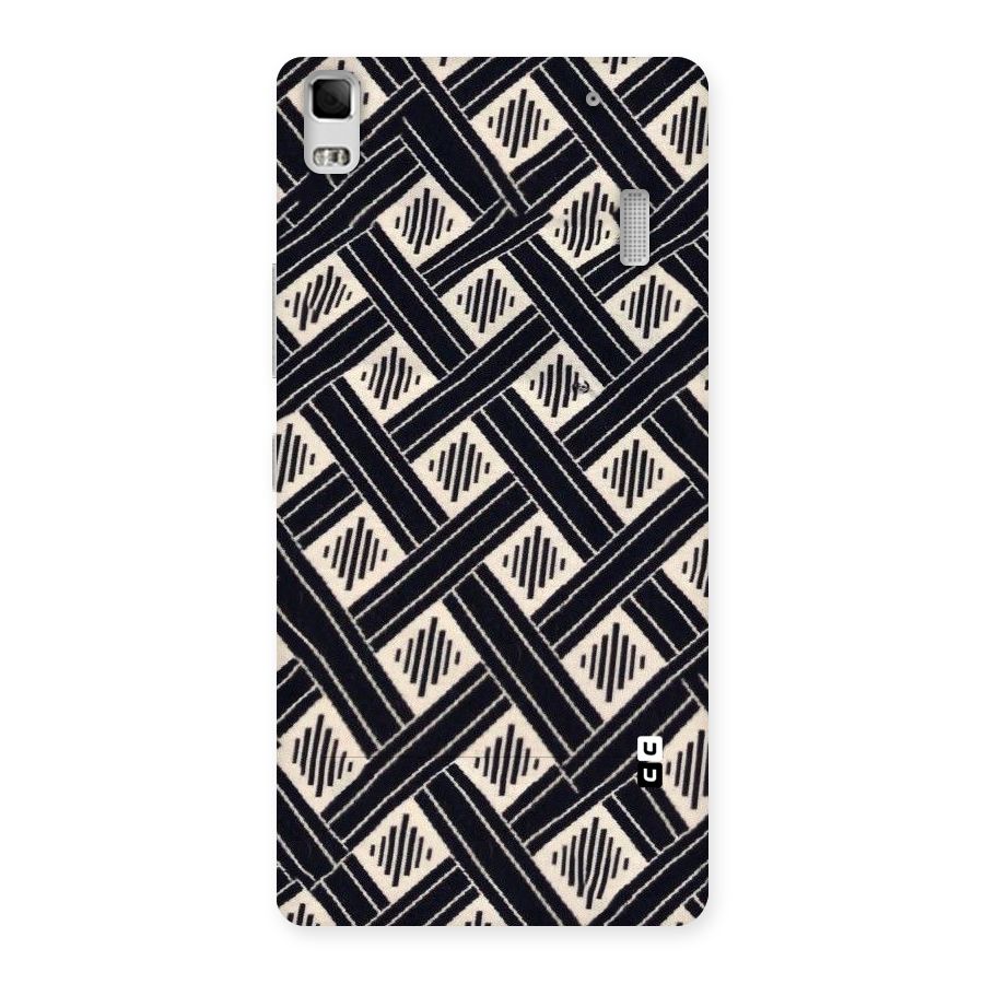 Black Beige Criscros Back Case for Lenovo K3 Note