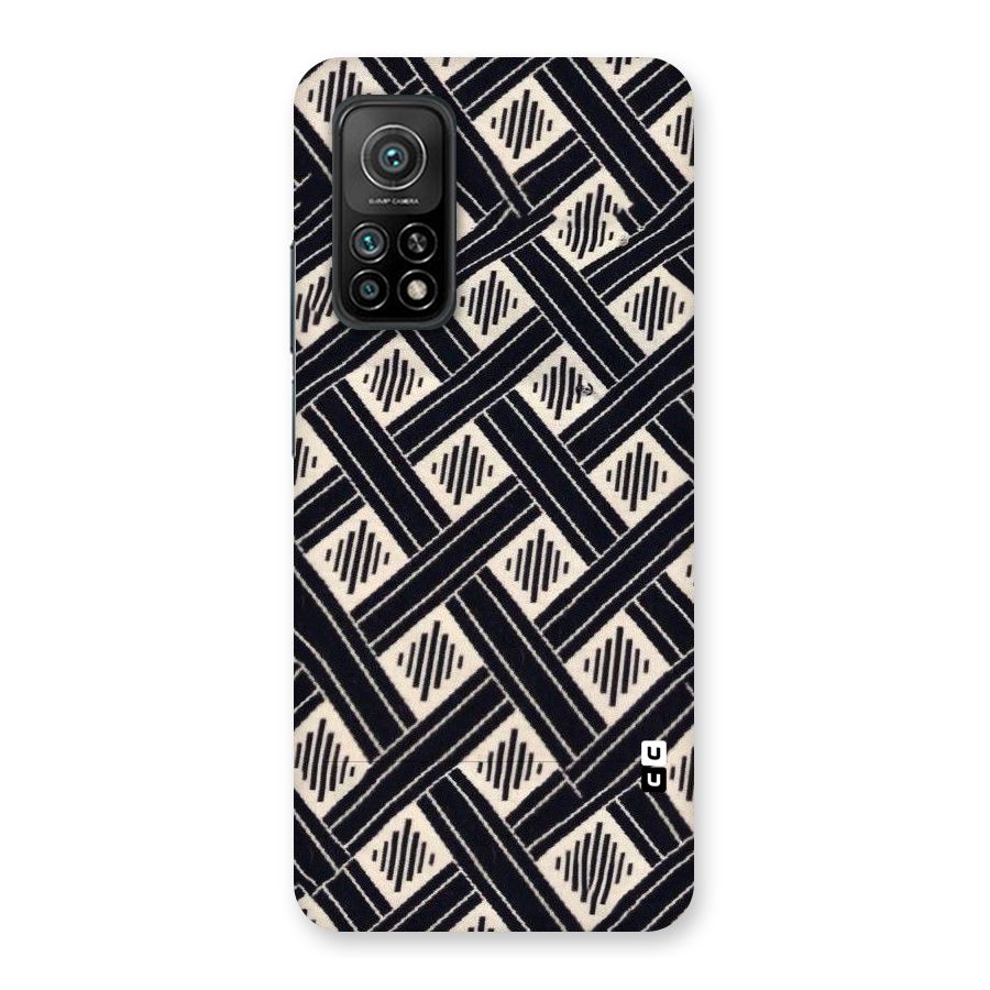 Black Beige Criscros Back Case for Mi 10T 5G