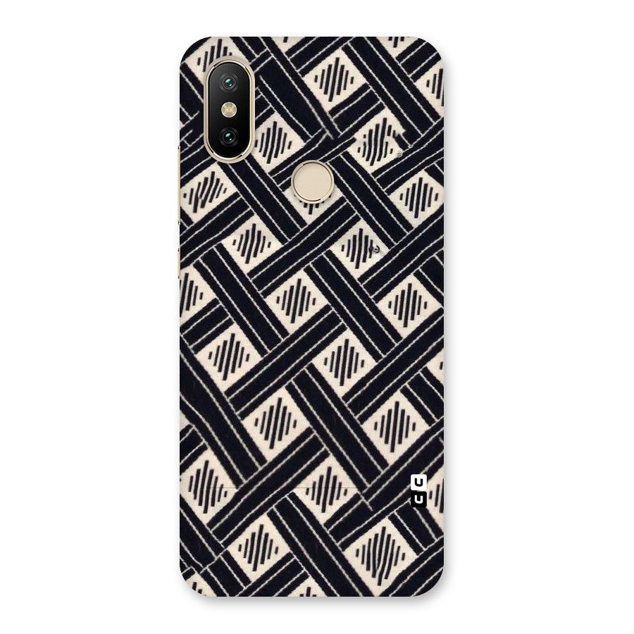 Black Beige Criscros Back Case for Mi A2