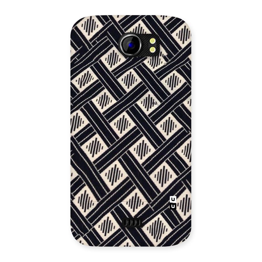 Black Beige Criscros Back Case for Micromax Canvas 2 A110