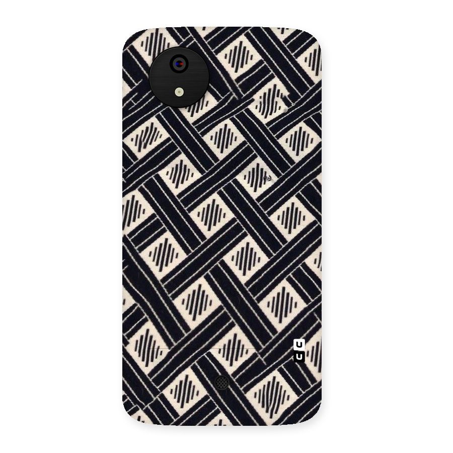 Black Beige Criscros Back Case for Micromax Canvas A1